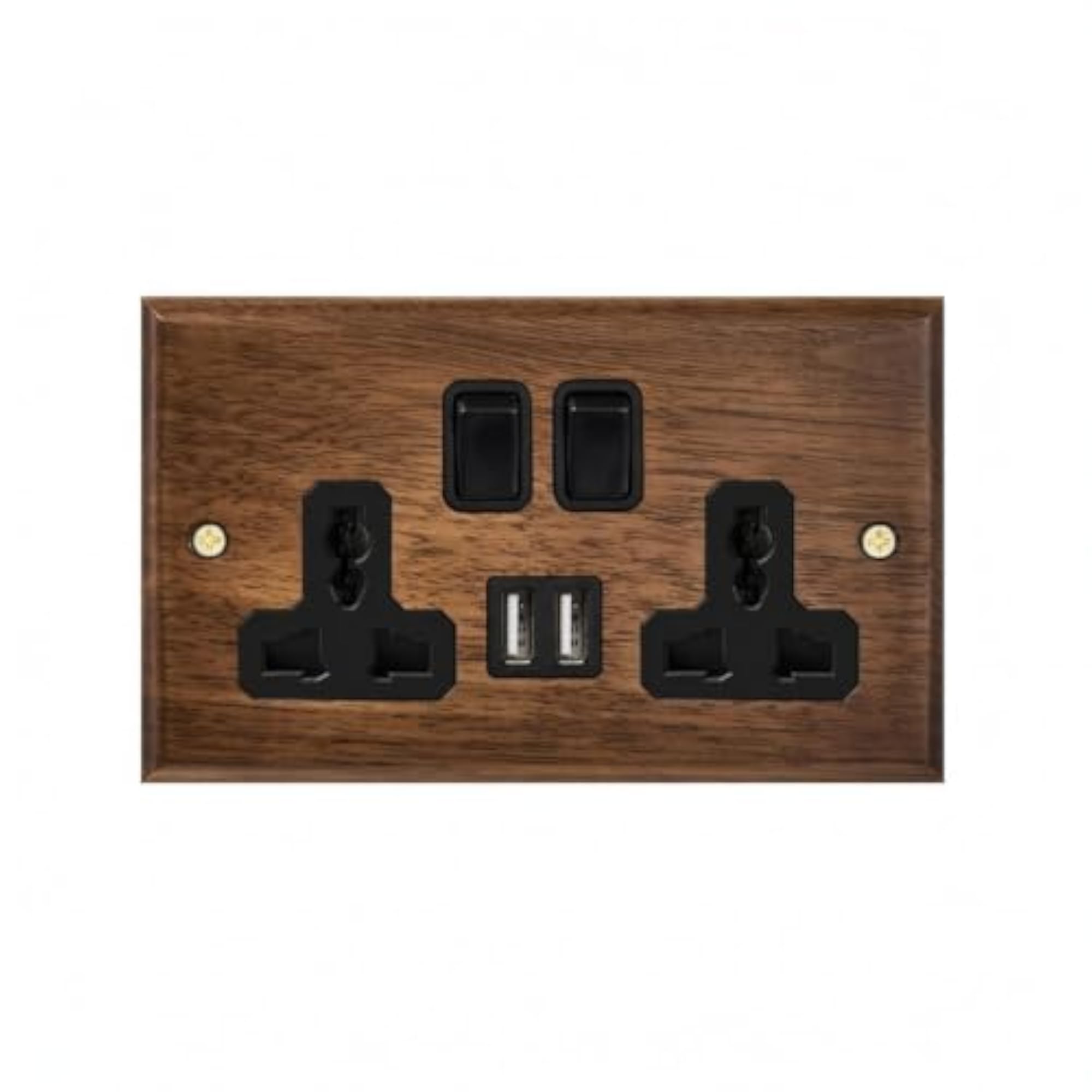 Retro Decorative Switch Panel with Wood Faceplate